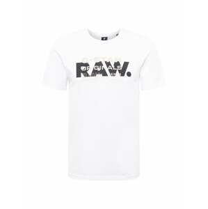 G-Star RAW Tričko  biela / čierna / svetlosivá