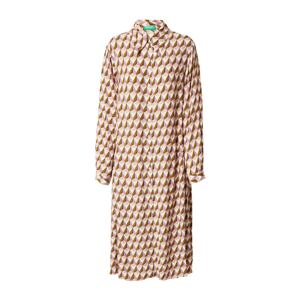 UNITED COLORS OF BENETTON Košeľové šaty  béžová / okrová / fialová / svetlofialová