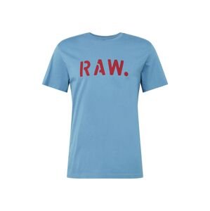 G-Star RAW Tričko 'Stencil'  modrosivá / tmavočervená