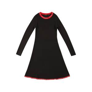 GUESS Šaty  svetločervená / čierna / strieborná
