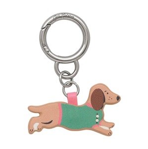 Cath Kidston Prívesky na kľúče 'Sausage Dog'  farba ťavej srsti / zelená / ružová / strieborná