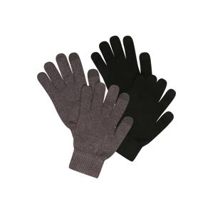 ONLY Prstové rukavice 'MAGIC'  tmavošedá / čierna