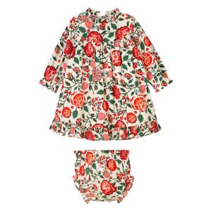 Cath Kidston Šaty 'Strawberry Garden'  krémová / tmavozelená / oranžová / červená