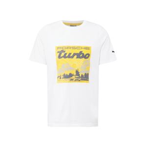 PUMA Funkčné tričko  žltá / sivá / čadičová / biela