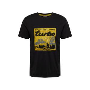 PUMA Funkčné tričko  zlatá žltá / sivá / čierna / biela